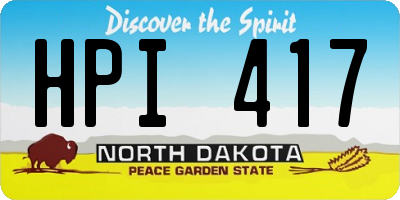 ND license plate HPI417