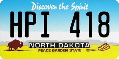 ND license plate HPI418