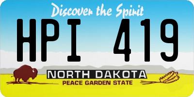 ND license plate HPI419