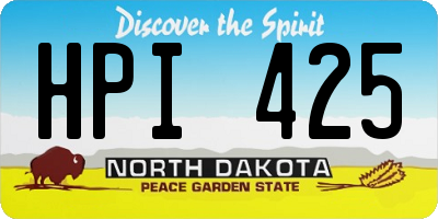 ND license plate HPI425