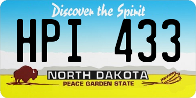 ND license plate HPI433