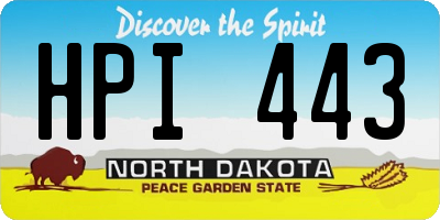 ND license plate HPI443