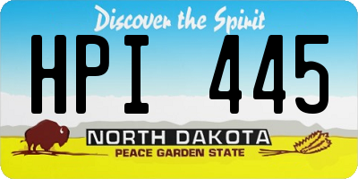 ND license plate HPI445