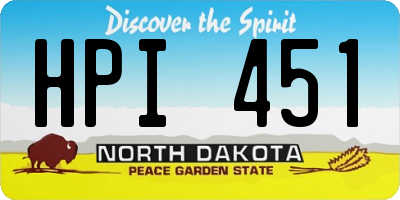 ND license plate HPI451