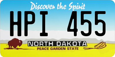 ND license plate HPI455