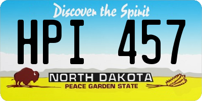 ND license plate HPI457