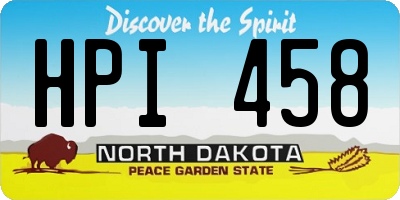 ND license plate HPI458