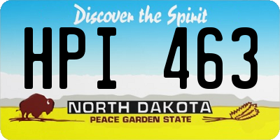 ND license plate HPI463