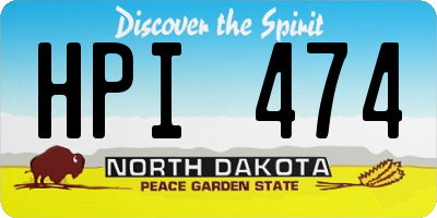 ND license plate HPI474