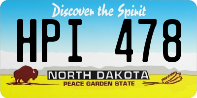 ND license plate HPI478