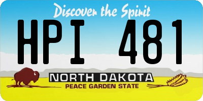 ND license plate HPI481