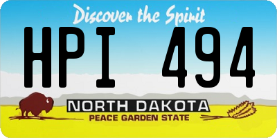 ND license plate HPI494