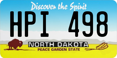 ND license plate HPI498
