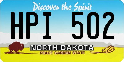 ND license plate HPI502