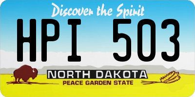 ND license plate HPI503