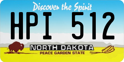 ND license plate HPI512