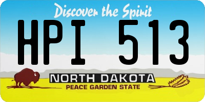 ND license plate HPI513