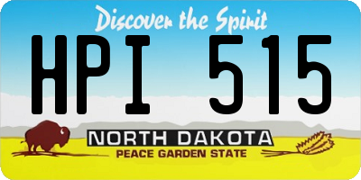 ND license plate HPI515