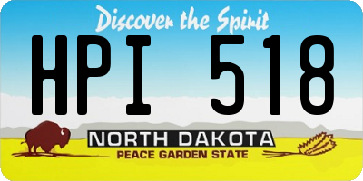 ND license plate HPI518