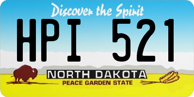 ND license plate HPI521