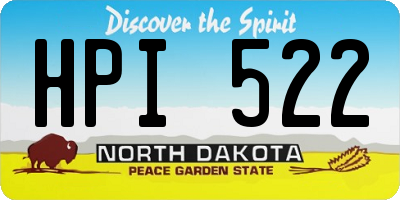 ND license plate HPI522