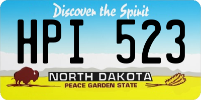 ND license plate HPI523