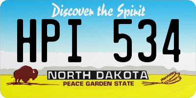 ND license plate HPI534
