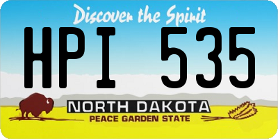 ND license plate HPI535