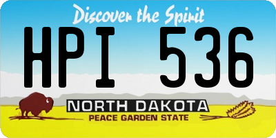 ND license plate HPI536