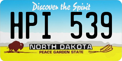 ND license plate HPI539
