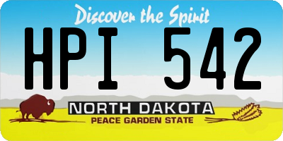 ND license plate HPI542
