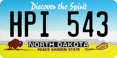 ND license plate HPI543