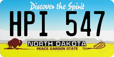 ND license plate HPI547