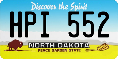 ND license plate HPI552