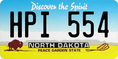 ND license plate HPI554