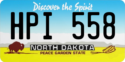ND license plate HPI558