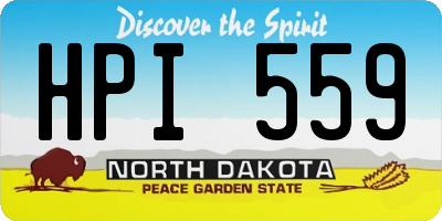 ND license plate HPI559
