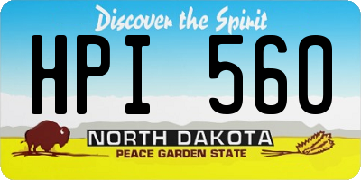 ND license plate HPI560