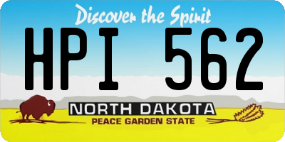 ND license plate HPI562
