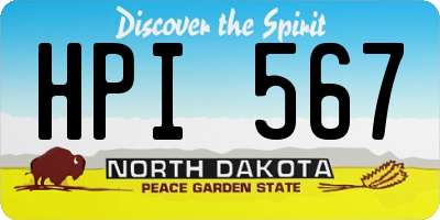 ND license plate HPI567