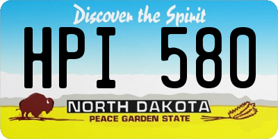 ND license plate HPI580
