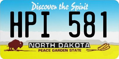 ND license plate HPI581
