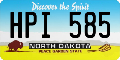 ND license plate HPI585