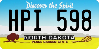 ND license plate HPI598