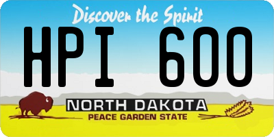 ND license plate HPI600