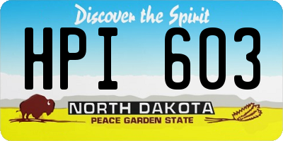 ND license plate HPI603