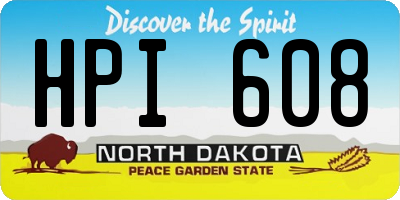 ND license plate HPI608