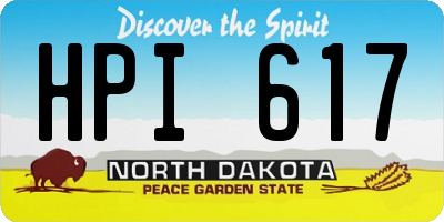 ND license plate HPI617