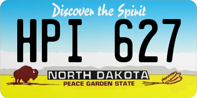 ND license plate HPI627