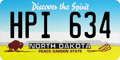 ND license plate HPI634